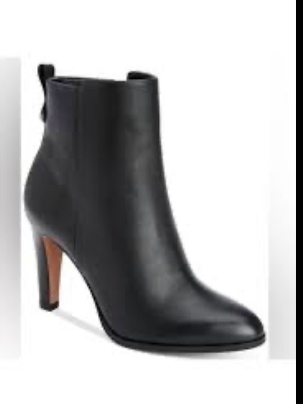 Coach Black Leather Ankle Booties with Pull Tab